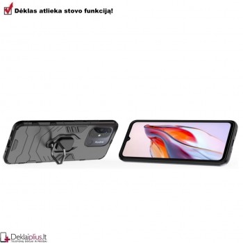 Sustiprintas dėklas 4in1 - juodas Xiaomi Redmi 12C/11A telefonui Sustiprintas dėklas 4in1 - juodas Xiaomi Redmi 12C/11A telefonui